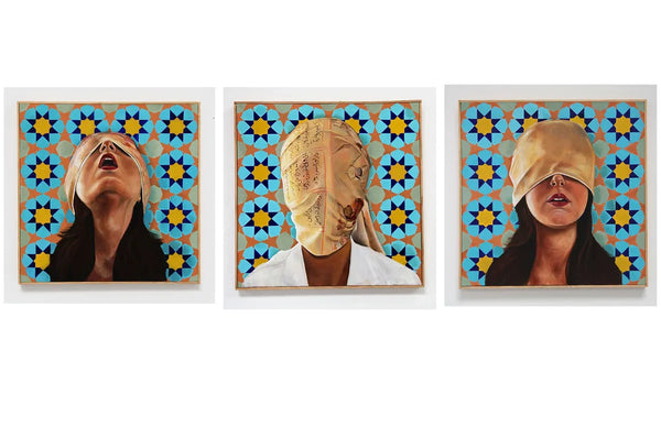 Ornamental Oppression Triptych Paintings