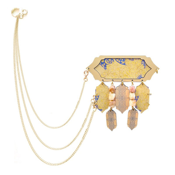 Vaqar Brooch – Golden Beige