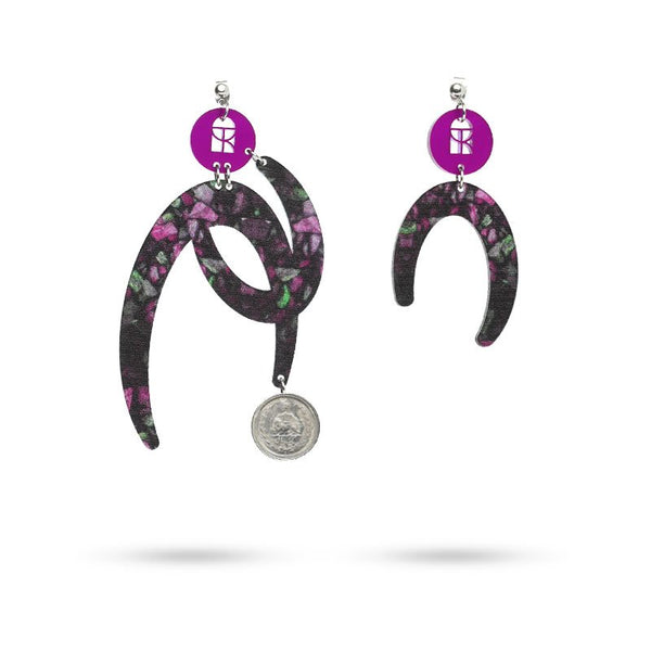 Purple Wave Earring